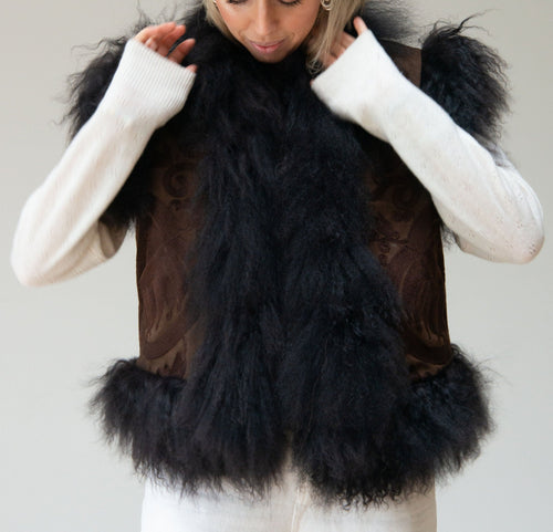CARLA GILET - BROWN SUEDE