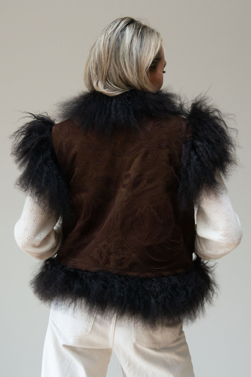 CARLA GILET - BROWN SUEDE