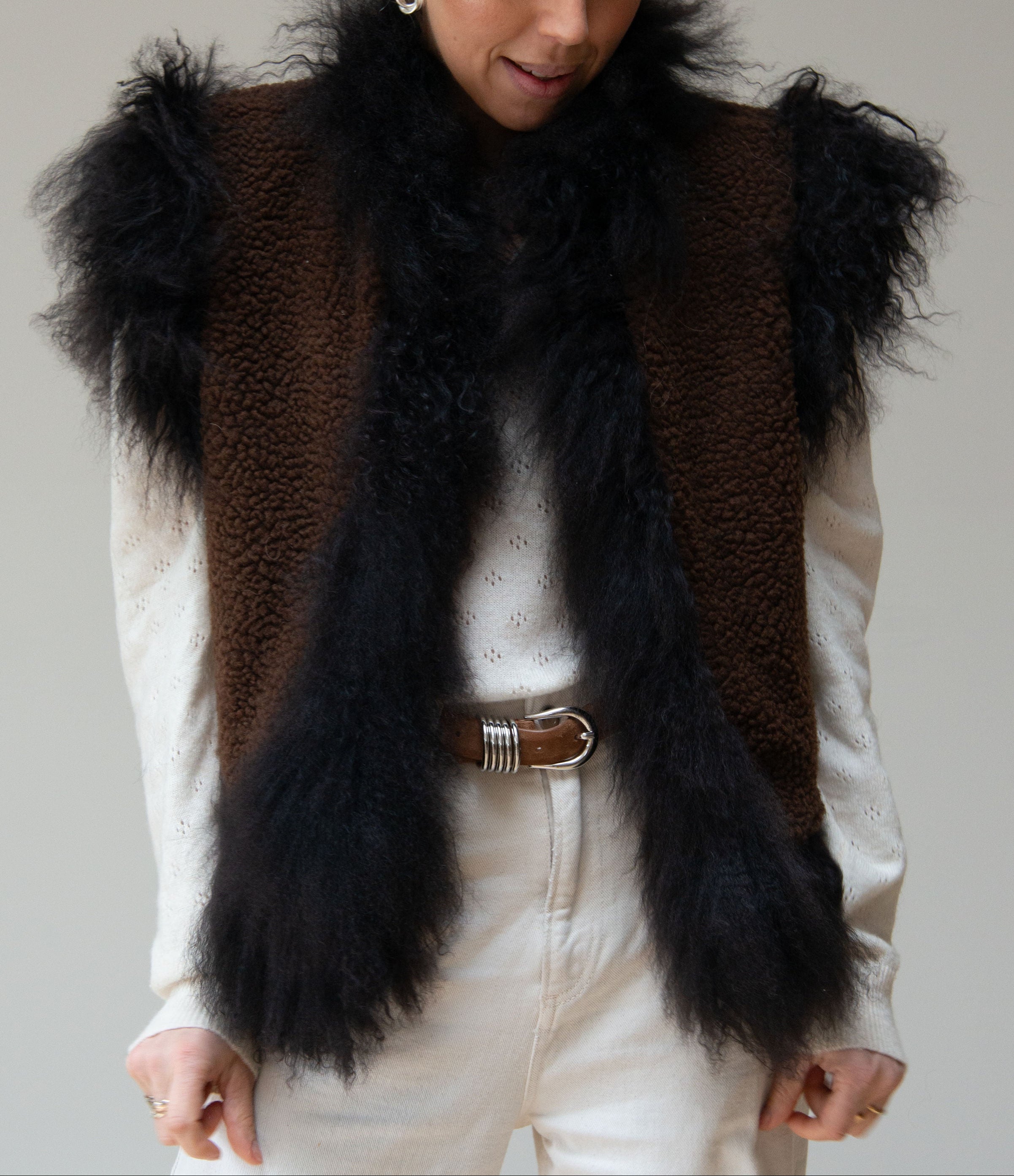 CARLA GILET - BROWN SUEDE