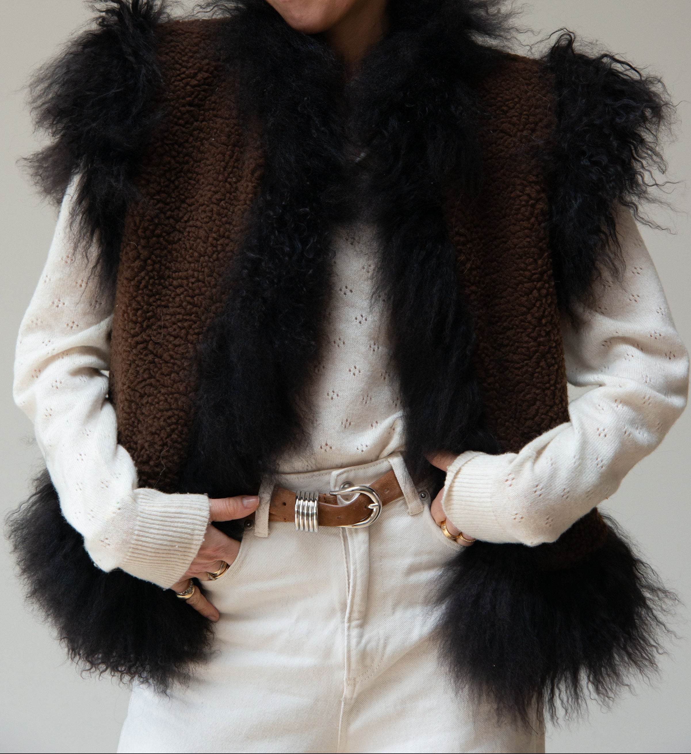 CARLA GILET - BROWN SUEDE